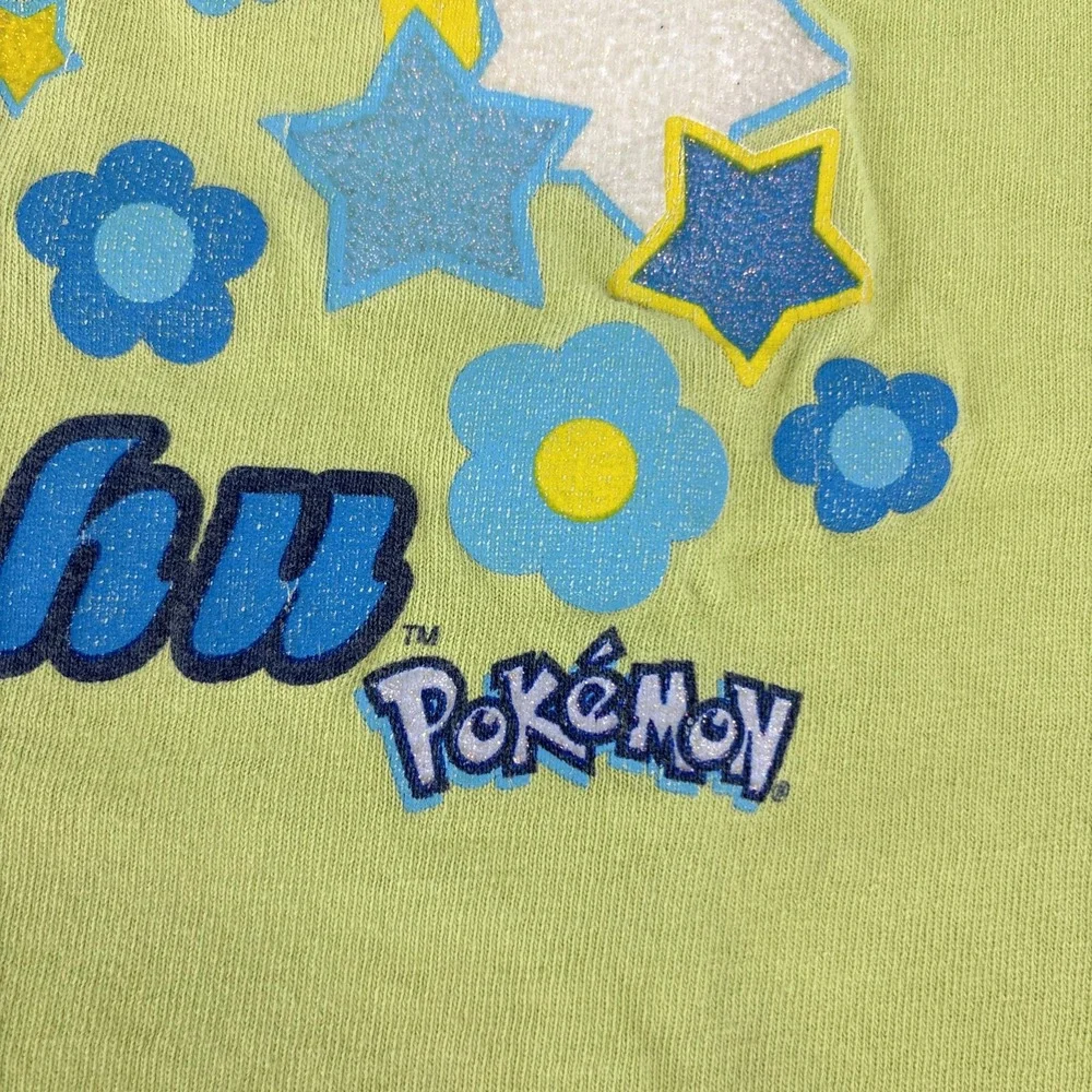 Vintage Y2K Pokemon T-Shirt Youth M Gotta Catch Em All Nintendo Pikachu Green 90